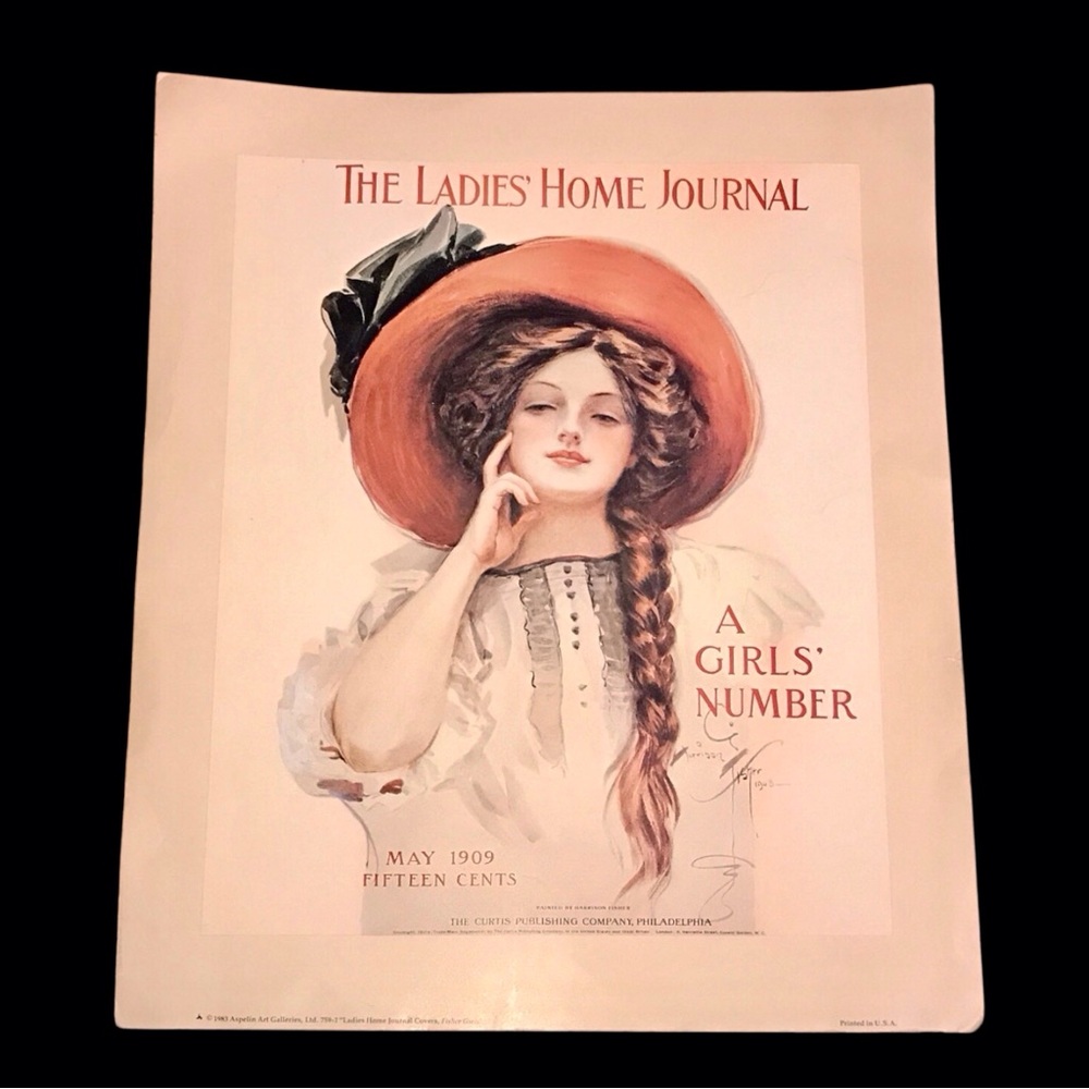 Vintage "A Girl's Number" The Ladies Home Journal" Poster